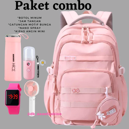 Tas Ransel Terbaru PAKET COMBO Backpack Kuromi Sekolah Sd,smp,sma Tas Sekolah Anak Perempuan