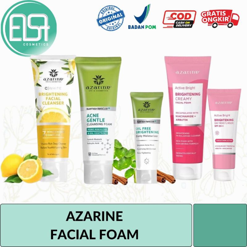 Jual Azarine acne gentle cleansing foam 60ml / Azarine active bright ...