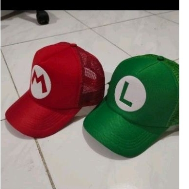 Jual Topi Mario Bros Luigi Topi Trucker Versi Japan Topi Jaring Topi M ...