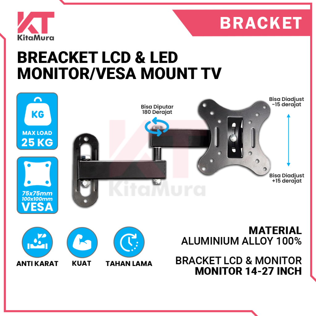 Jual Bracket Tv Monitor Lcd Led Inch Bracket Tv Monitor Vesa Mount Tv Shopee Indonesia