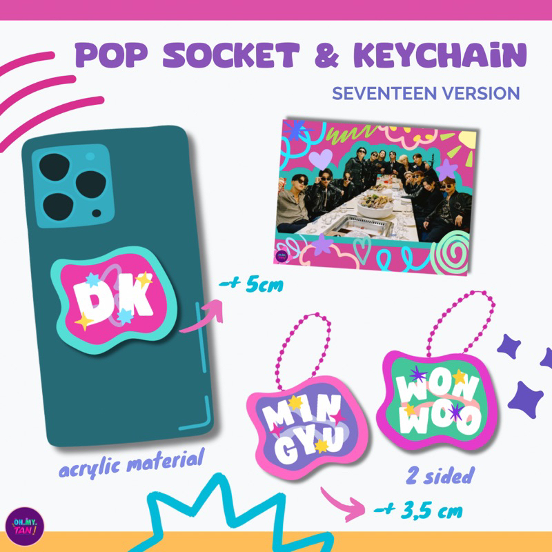 Jual POP SOCKET & KEYCHAIN - SEVENTEEN VERSION | Shopee Indonesia