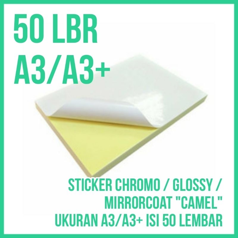 Jual [50 Lembar] Kertas Sticker Chromo Glossy Bontak Mirrorcoat