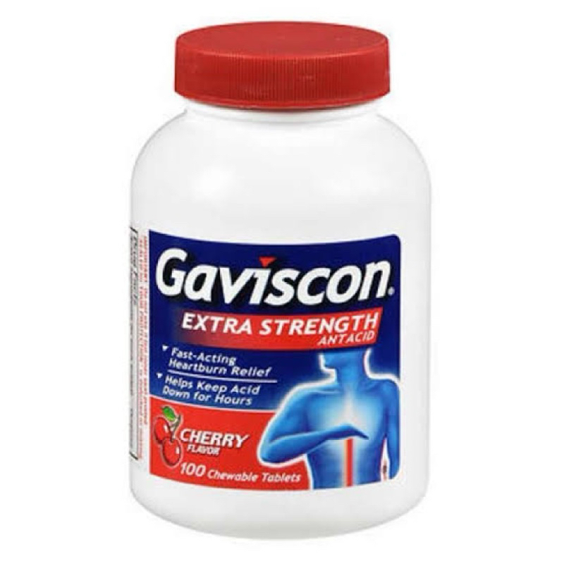 Jual Gaviscon Extra Strength Antacid Cherry 100 Tablets Ori USA Shopee Indonesia