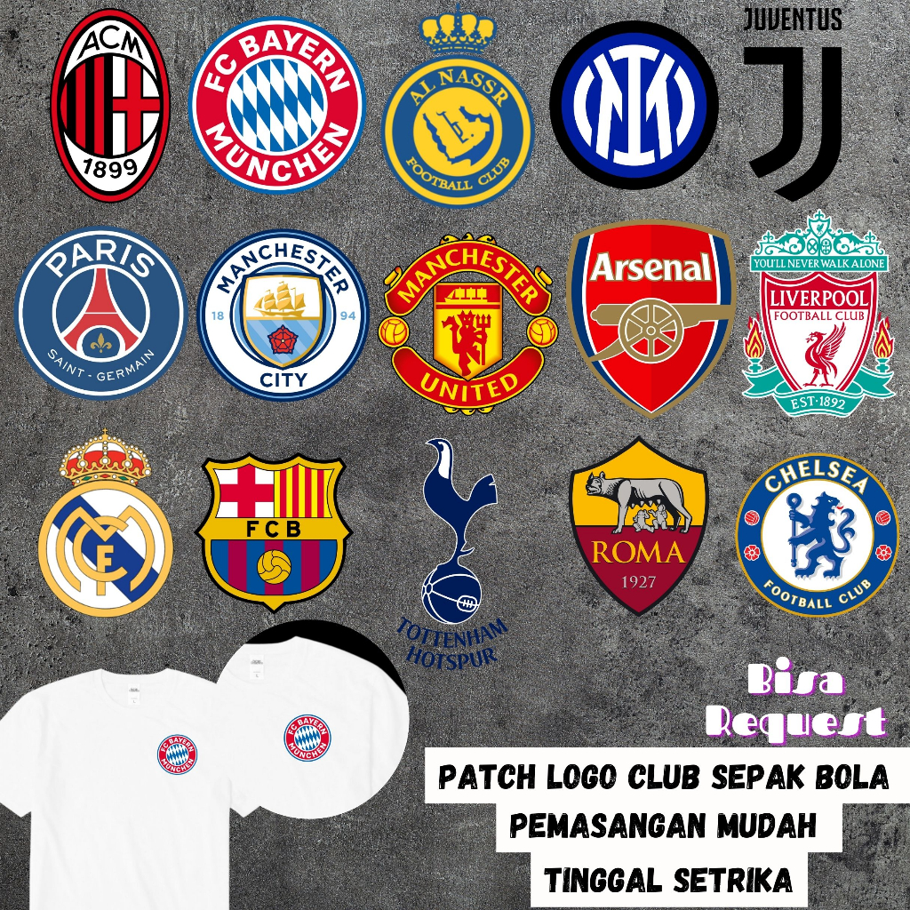 Jual (Minimal Order 8pcs) Jual Patch Logo Sablon Dtf Logo Football ...