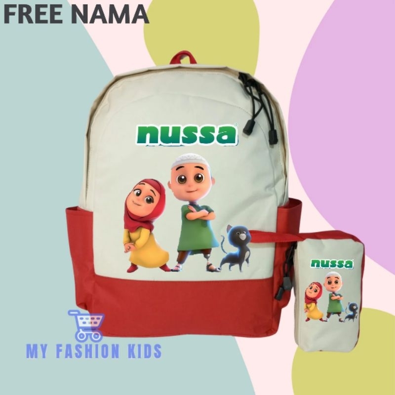 Jual Tas Ransel Backpack Sekolah Anak Custom Gambar Nussa & Rara Unisex ...