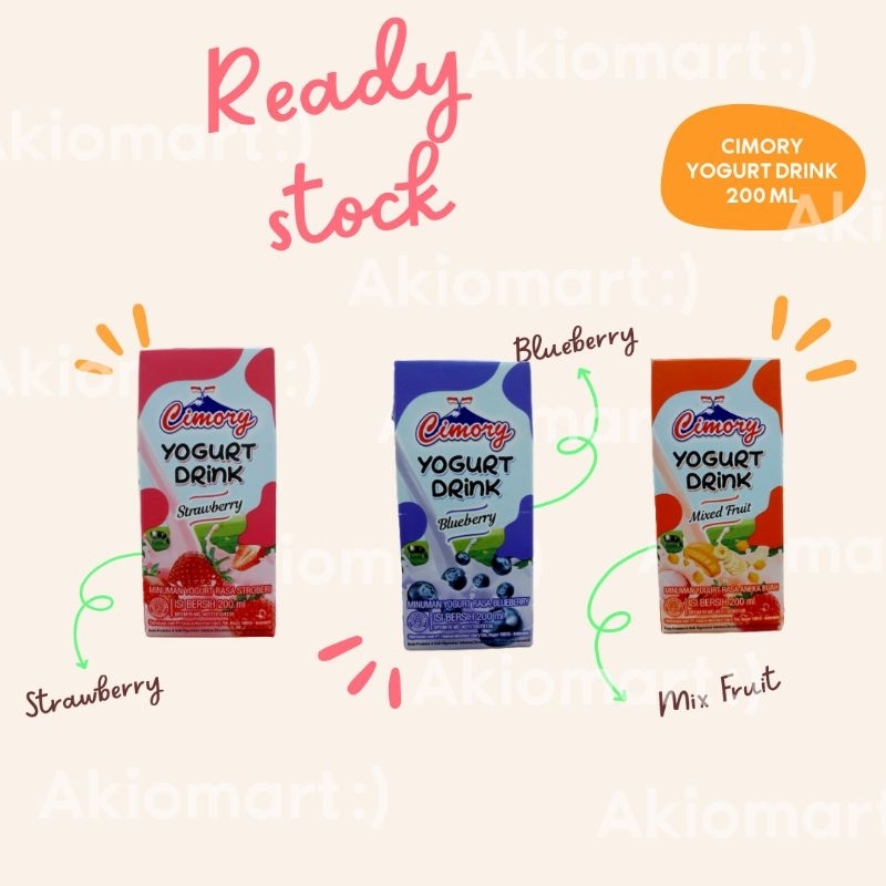 Jual Cimory Yogurt Drink Minuman Yogurt Rasa Blueberry Stawberry Mixed Fruit 200 Ml Shopee 2842