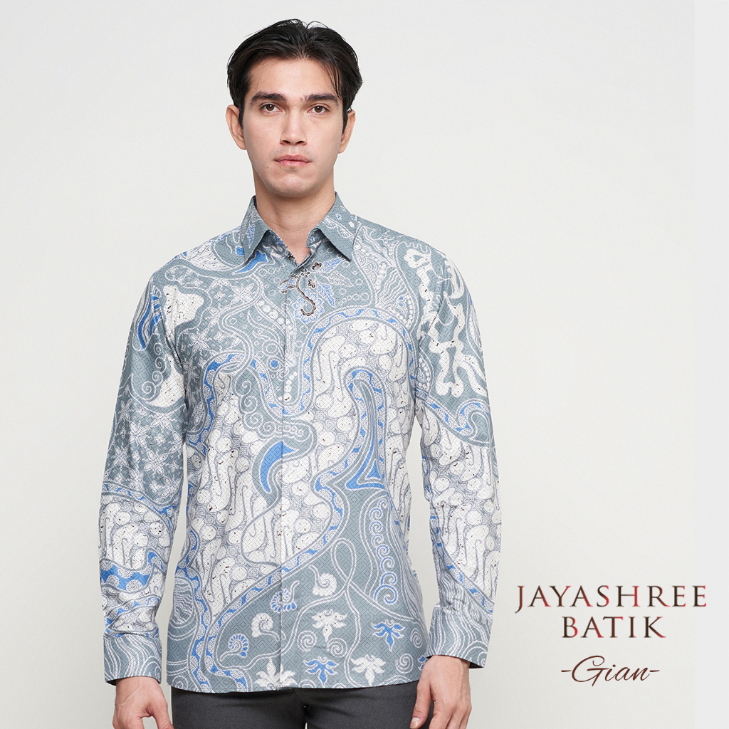 Jual Jayashree Batik Slimfit Gian Grey Kemeja Batik Pria Lengan Panjang ...