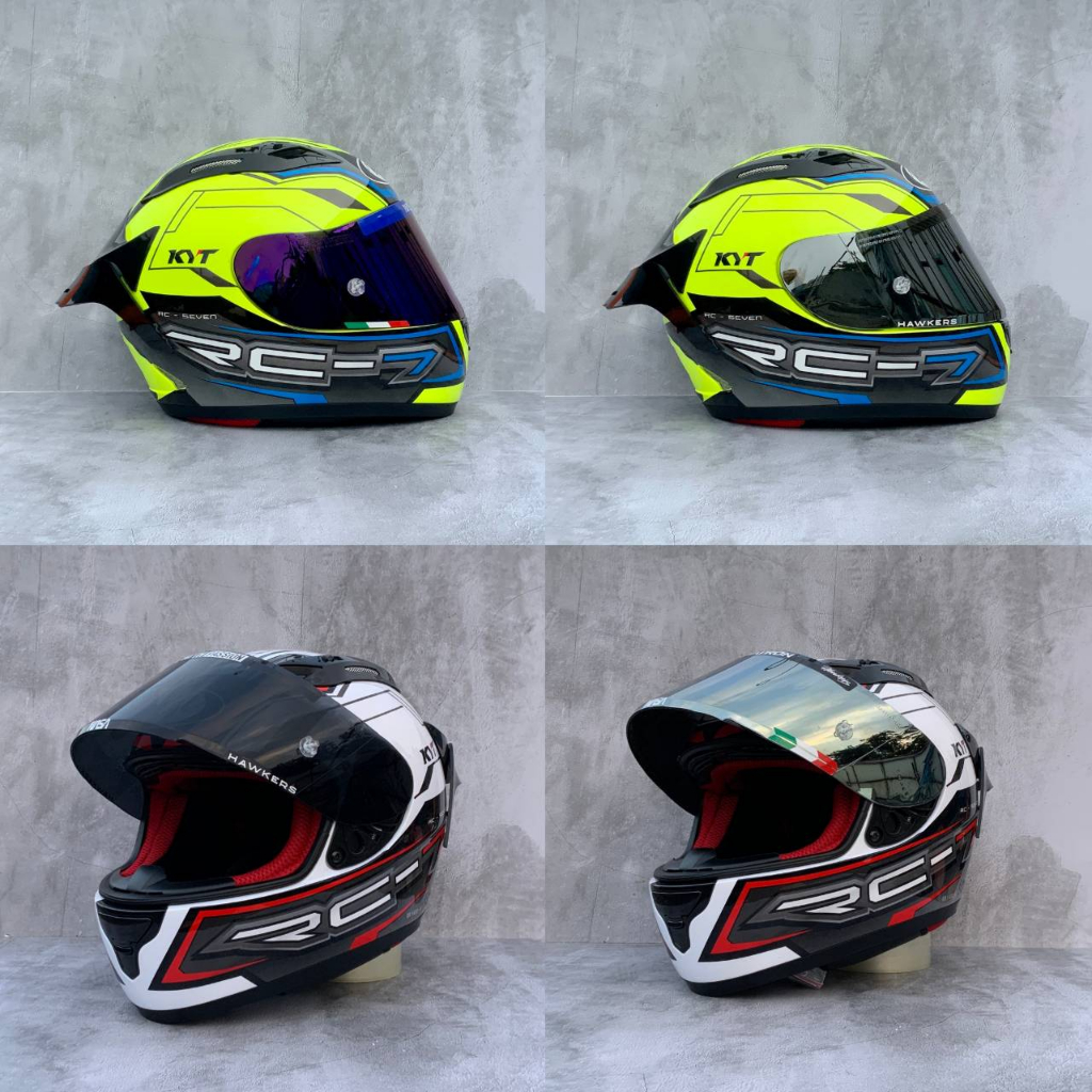 Jual HELM FULL FACE KYT RC7 RC-7 RC SEVEN MOTIF #14 BLACK YELLOW / #14 ...