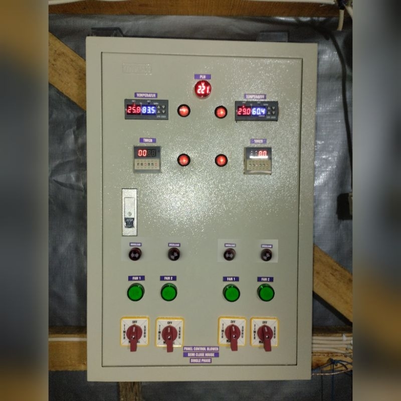 Jual panel blower kandang ayam, 4 blower 1 cooling pad.Alarm pln mati ...