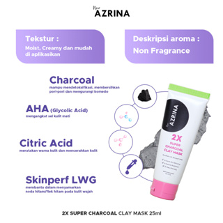 Jual Azrina 2PCS 2x Super Charcoal Clay Mask 25ml - Masker Wajah Wanita ...