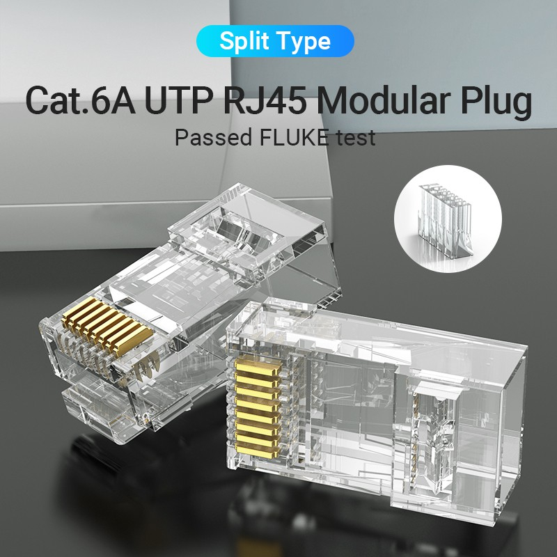 Jual Kepala Kabel LAN RJ45 Cat6 Cat6A UTP FTP Modular Plug Ethernet ...