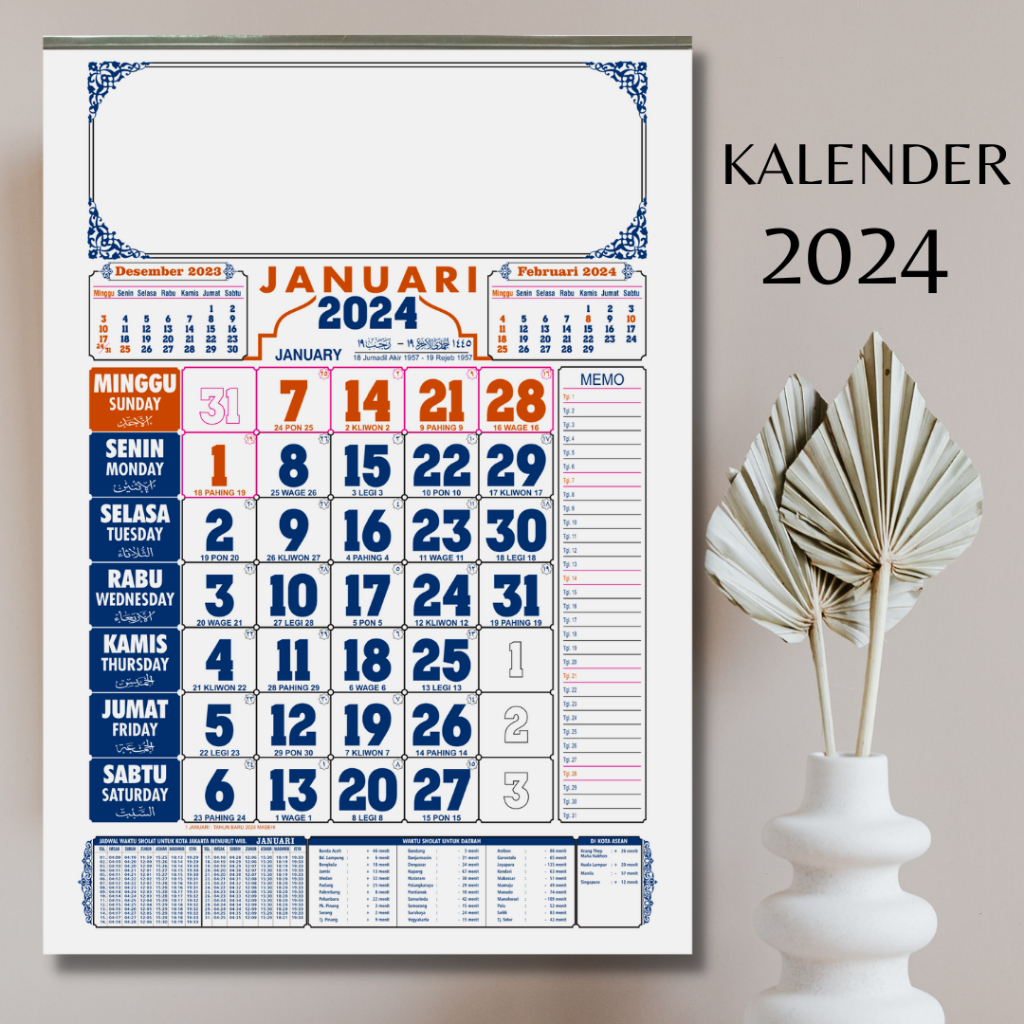 Jual Bintang Indonesia Kalender Arab 2024 ( 12 lembar ) Shopee