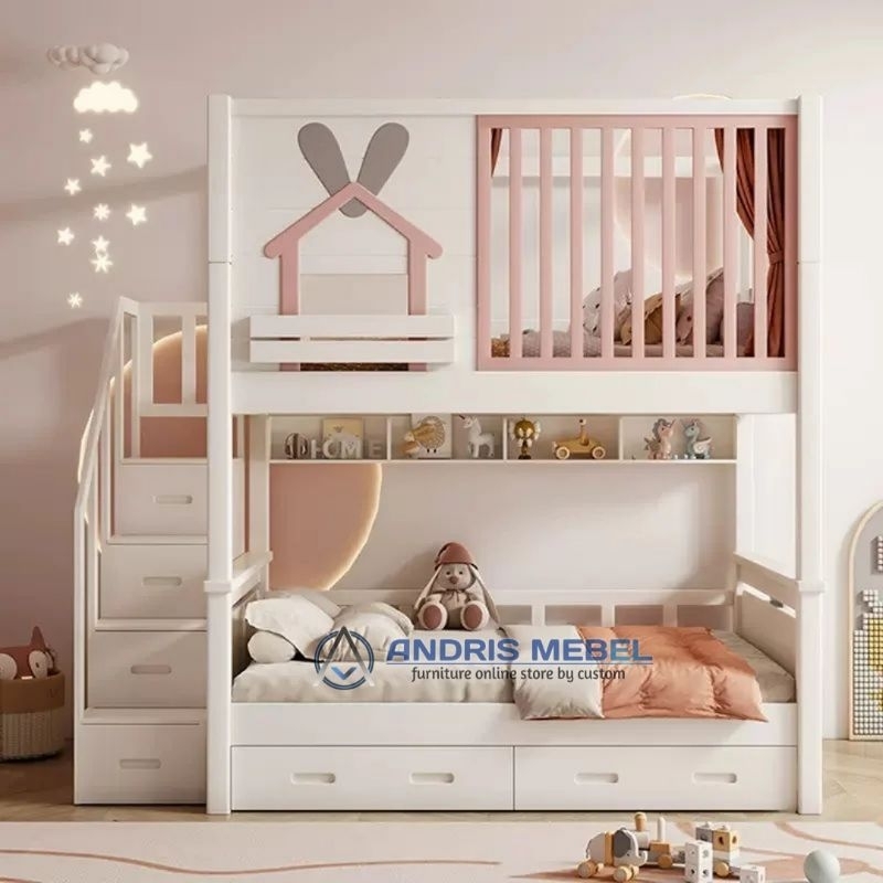 Jual Ranjang tingkat anak custom motif, tempat tidur tingkat 2 susun ...