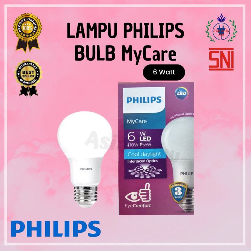 Jual Lampu Bohlam LED Philips 6 Watt Putih Cool Day Light 6W 6 W 6Watt