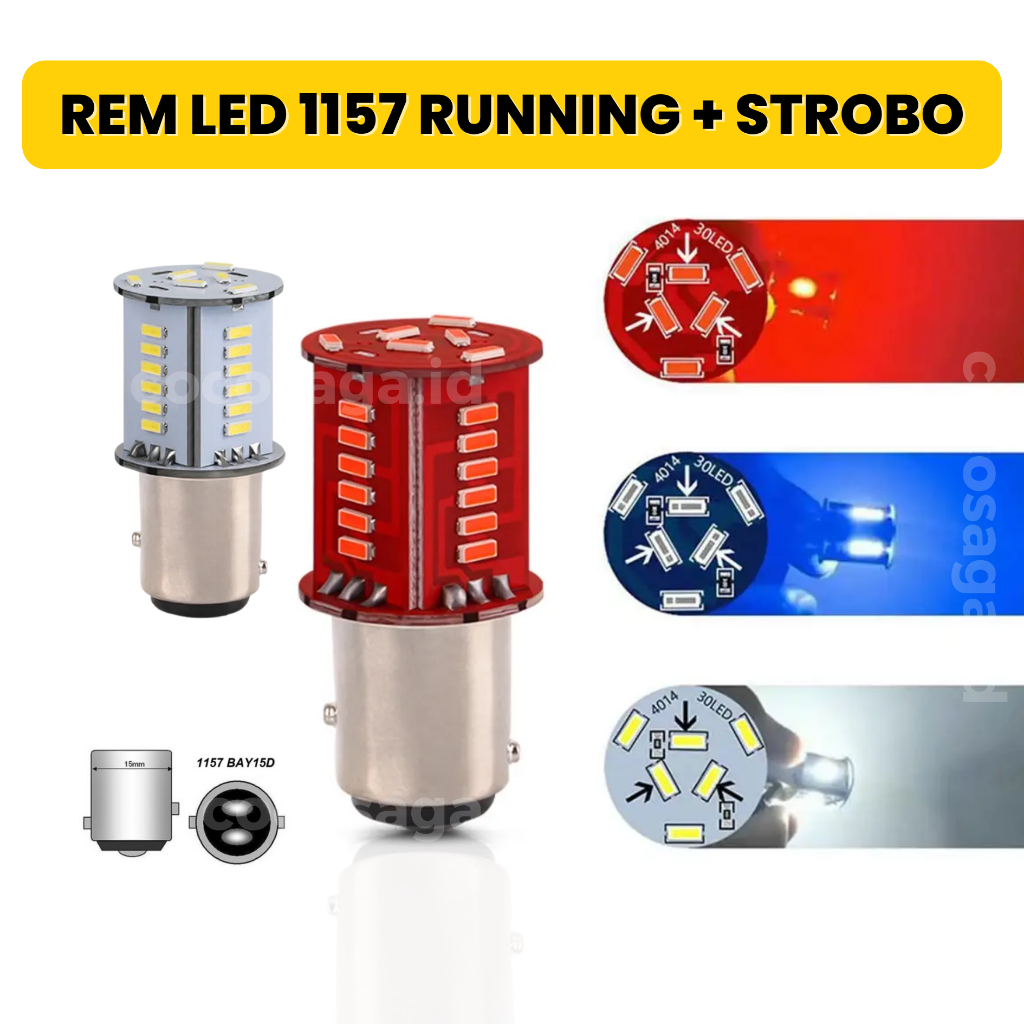 Jual Lampu rem LED Stop Lamp 1157 Bayonet kaki 2 BAY15D - RUNNING ...