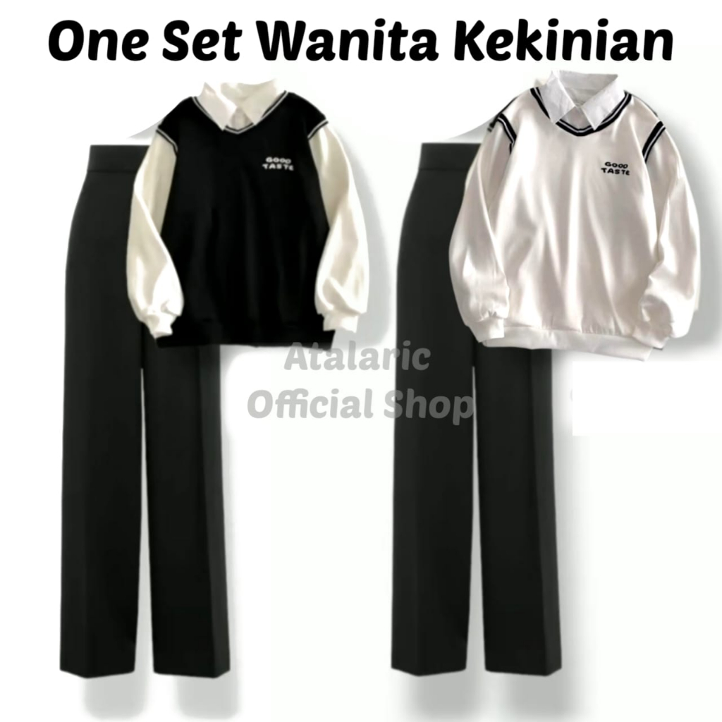 Jual One Set Wanita Kekinian Korean Style Setelan Kekinian Baju Celana