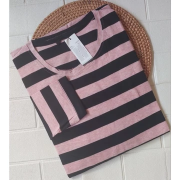 Kaos Stripe Premium Katun Unisex L XXL