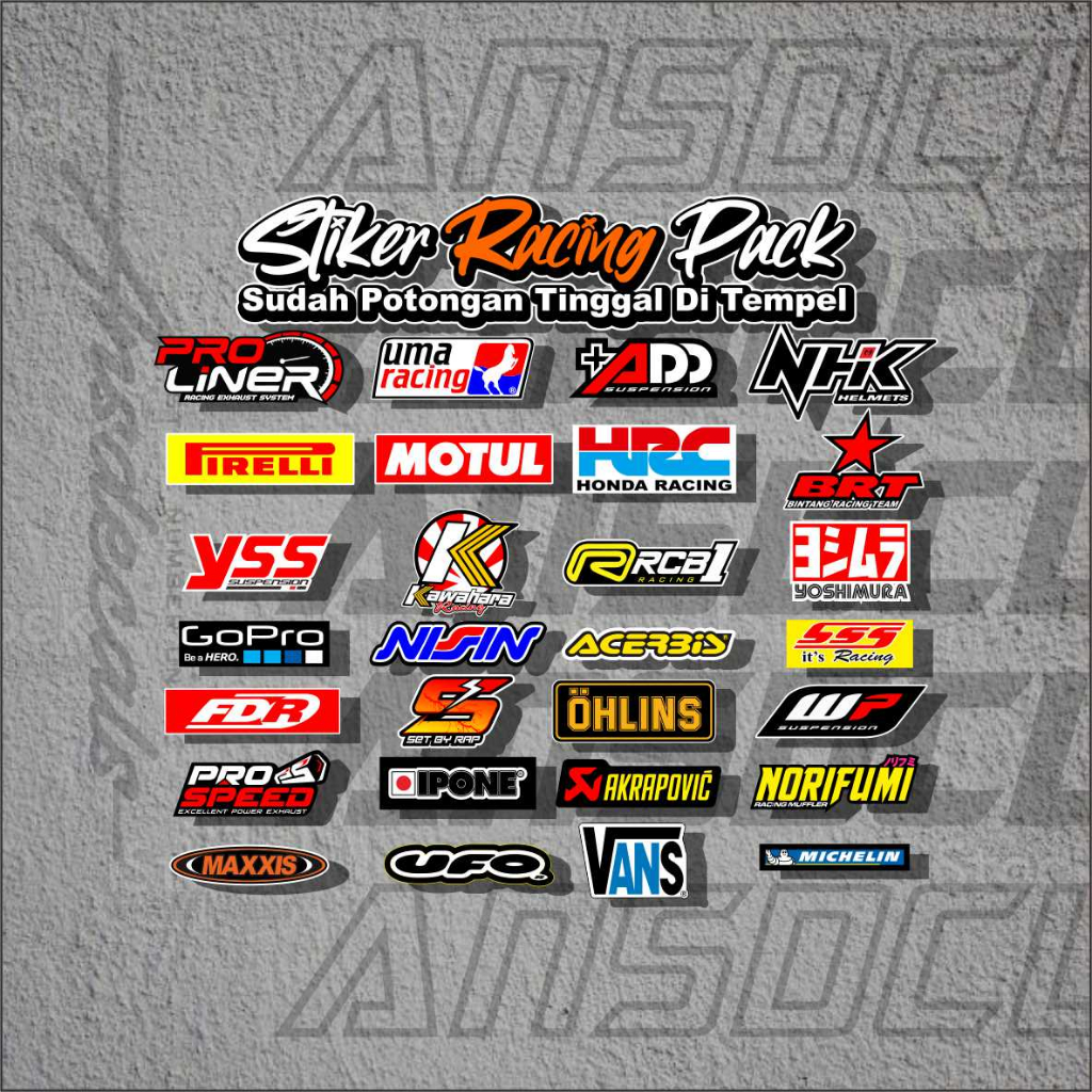 Jual Stiker pack racing murah perlembar bisa bijian bisa reques ...