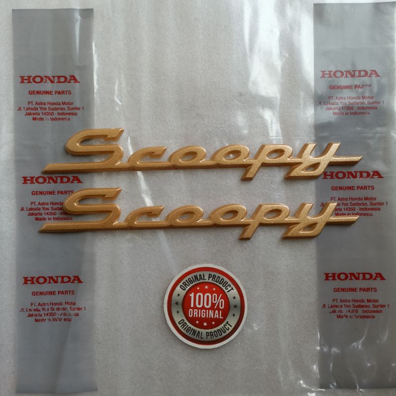 Jual Emblem Logo Tulisan Honda Scoopy Lama Warna Gold Original Shopee