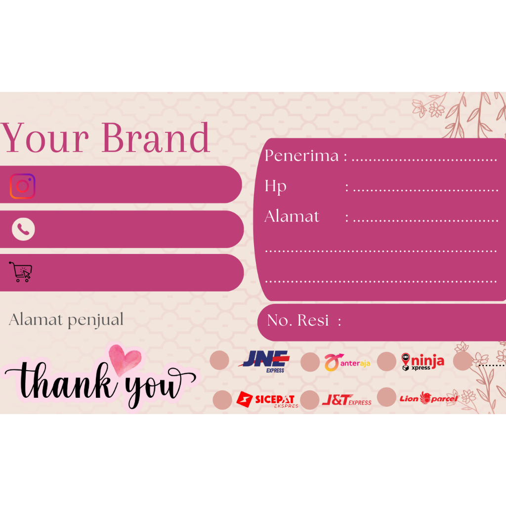 Jual LABEL PENGIRIMAN ONLINE SHOP GLOSSY(40 pcs) | Shopee Indonesia
