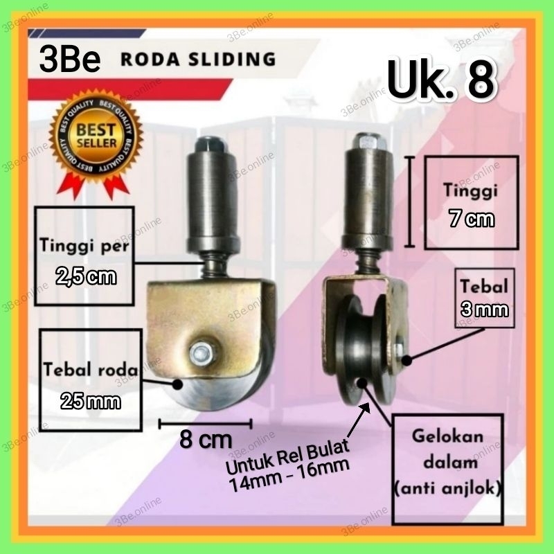 Jual Roda pagar sliding besi super 8cm Roda pintu pagar sleding besi