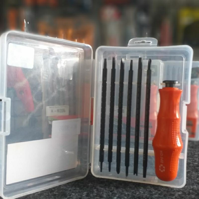 Jual obeng set merk kapusi / obeng set 12 mata set 7 pcs bolak balik ...