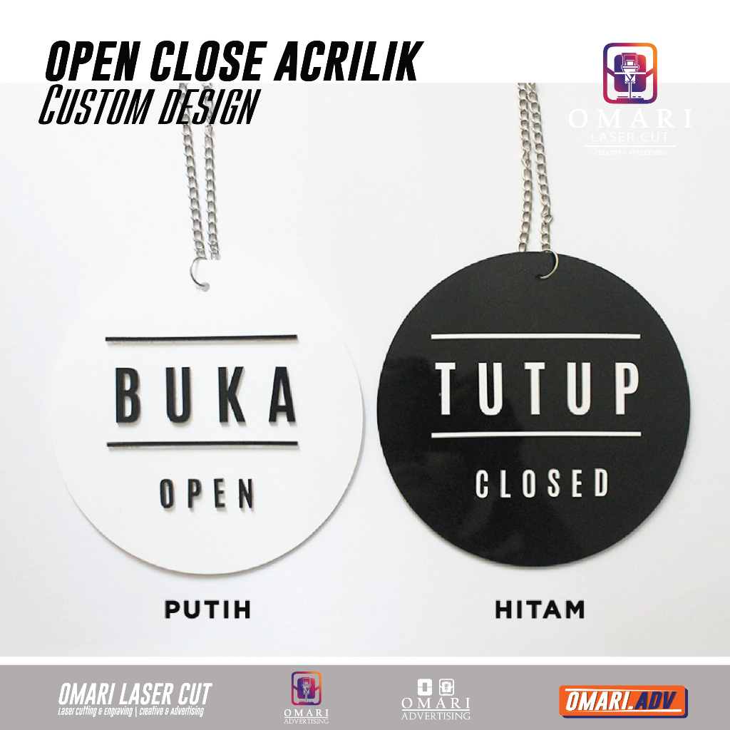 Jual Acrylic Signage Open Close Buka Tutup Papan Tanda Omari Shopee