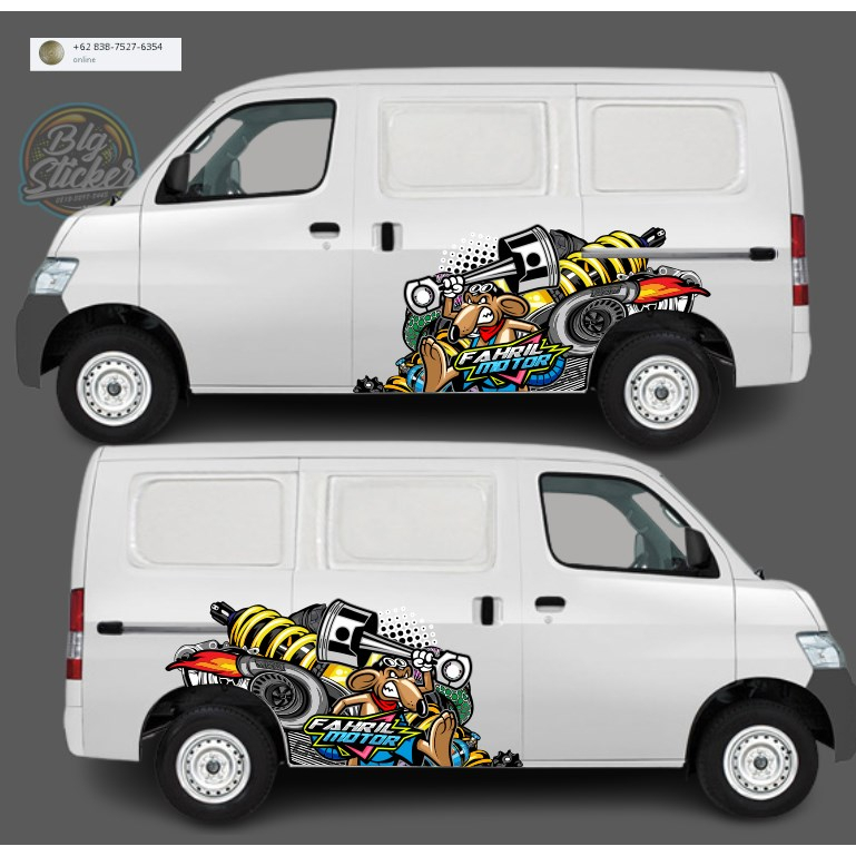 Jual Stiker Strip Samping Mobil Granmax Van Decal Variasi Karakter Thai