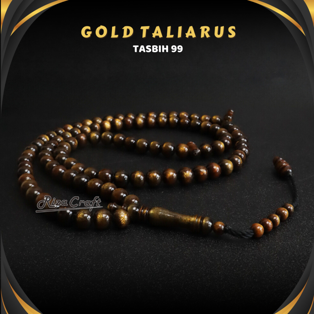 Jual Tasbih Unik Akar Bahar Laut Tali Arus Serat Emas Asli 99 Butir ...