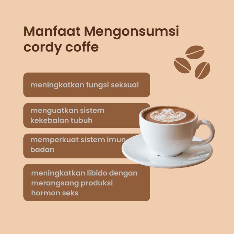 Jual Siap Kirim Cordy Cafe Coffe Kopi Kuat Dan Penambahan Stamina Pria Cordyceps Kopi 100