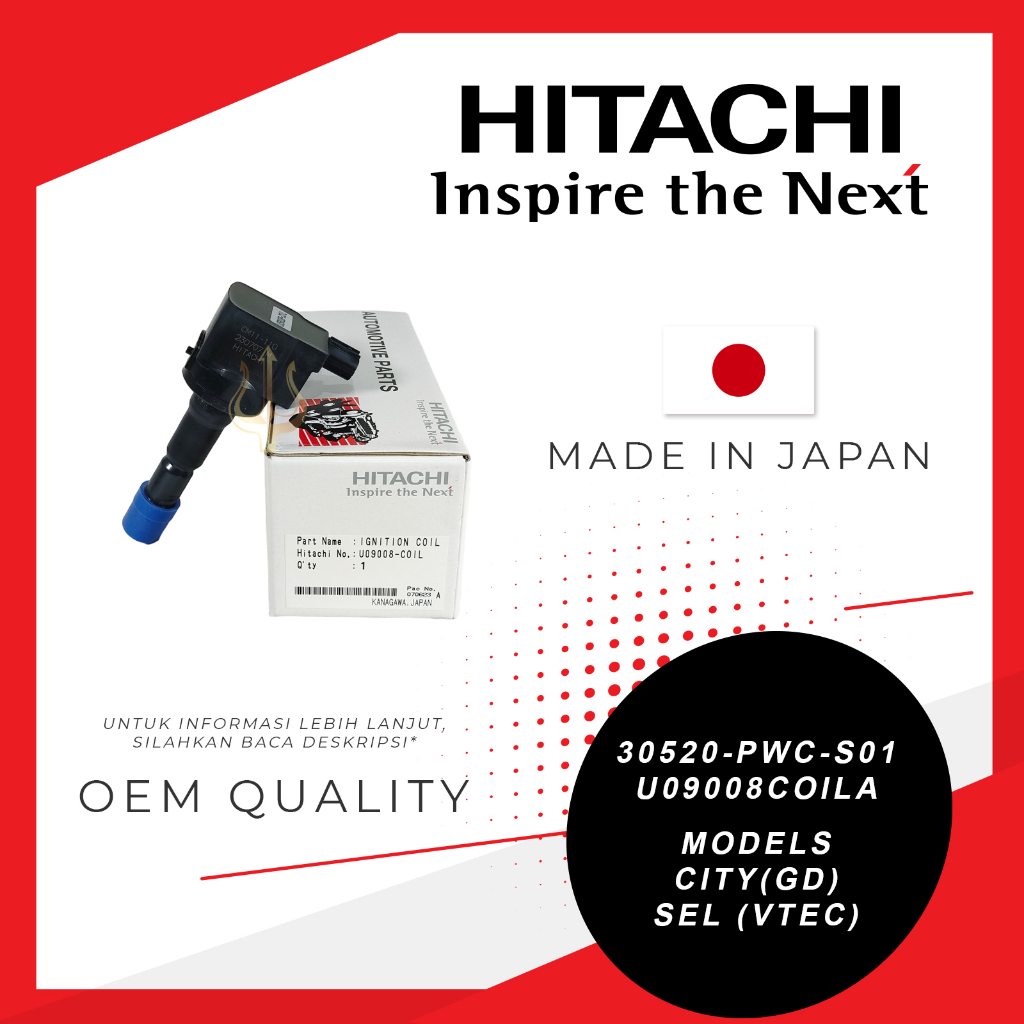 Jual Ignition CoiL HONDA City VTEC ( GD ) Jazz ( GD ) VTEC HITACHI MADE