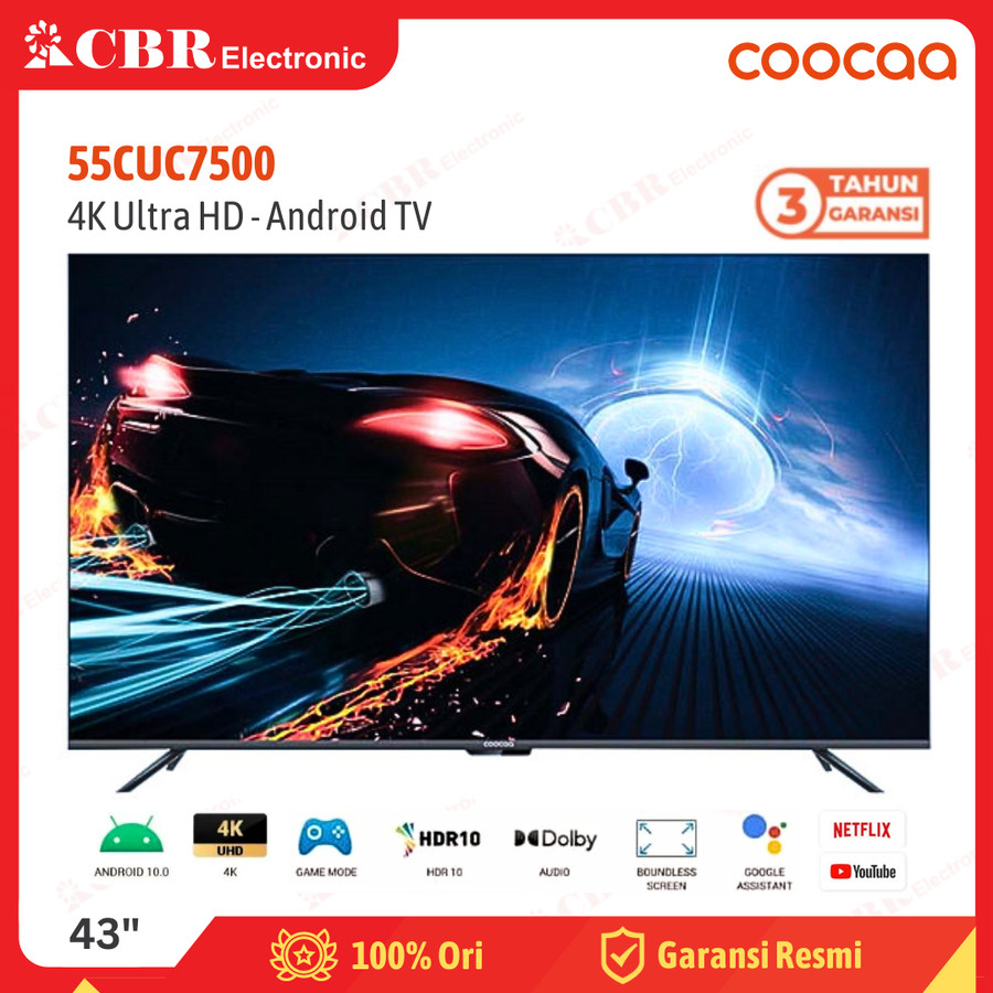 Jual TV Coocaa 55 Inch LED 55CUC7500 (4K UHD Android TV) Shopee Indonesia