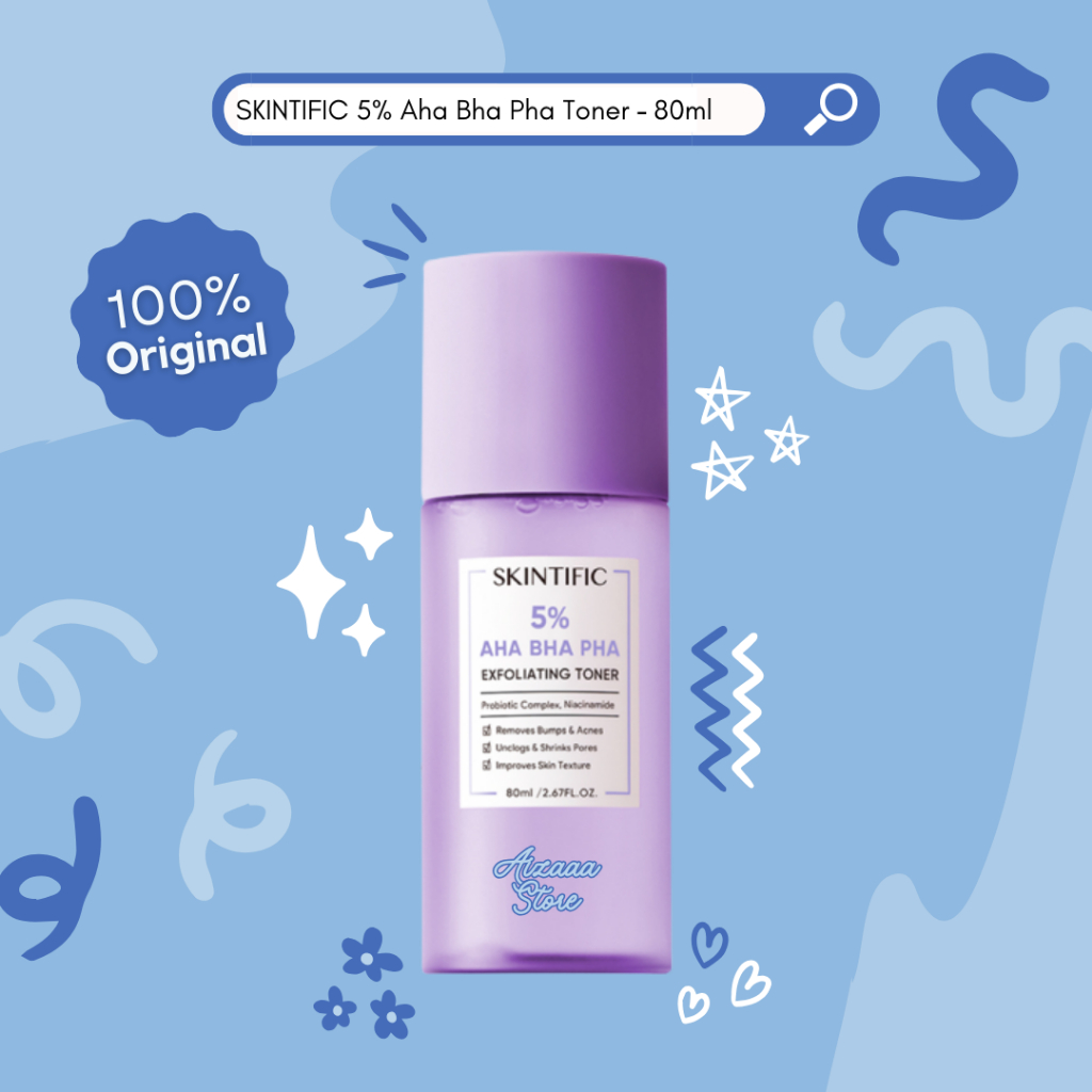 Jual SKINTIFIC 5% AHA BHA PHA Exfoliating Toner ~ Toner - 80ml | Shopee ...