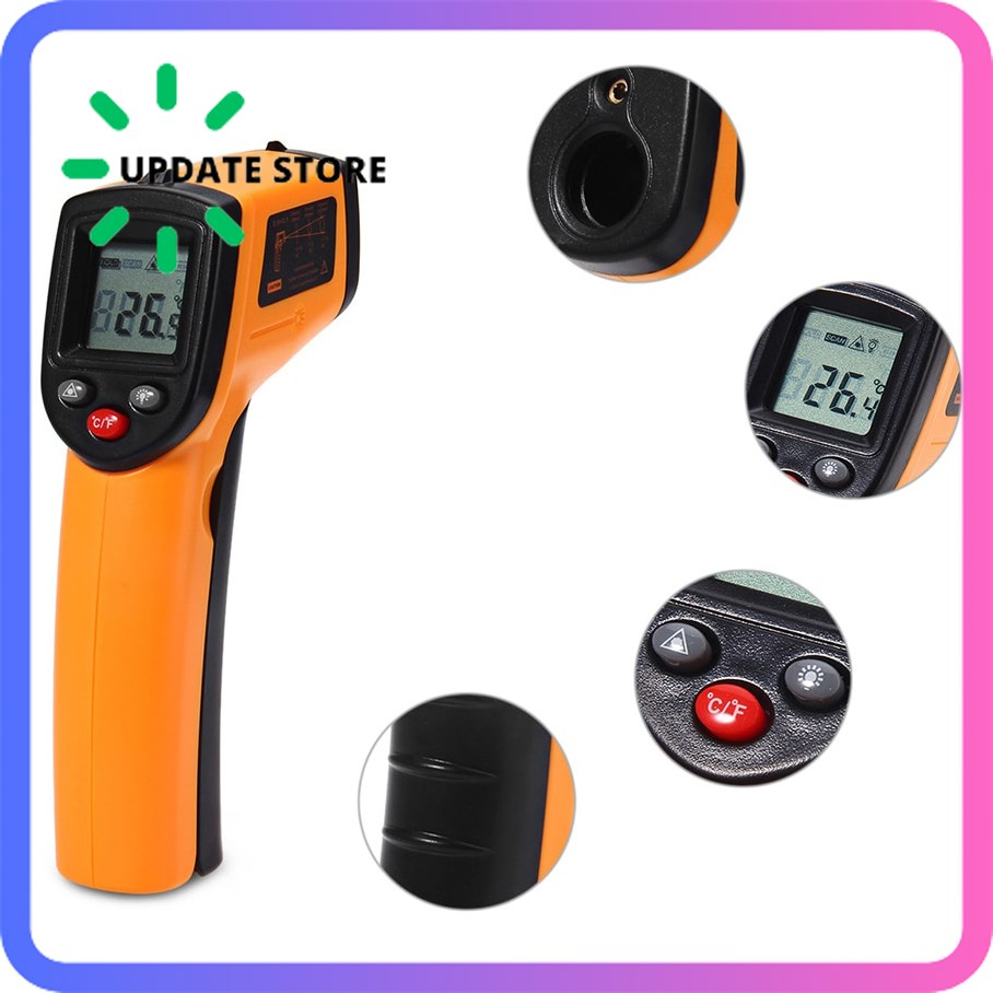 Digital Infrared Thermometer Non-Contact Pyrometer IR Thermometer  Industrial Kitchen BBQ Bakery Laser Temperature LCD Termometro(HT650A -50C  to 380C) 