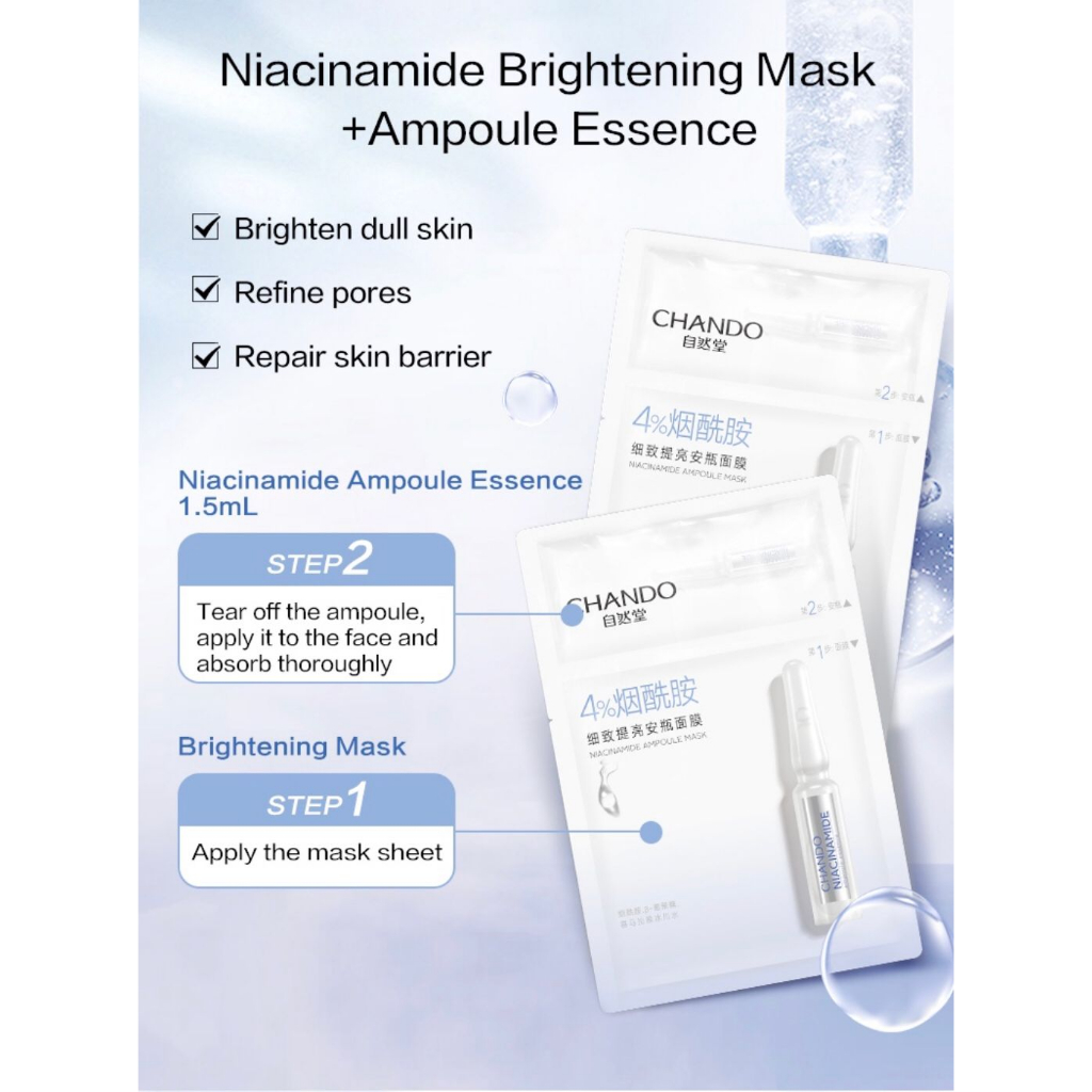 Jual CHANDO Himalaya 2-Steps Niacinamide Brightening Ampoule Mask ...
