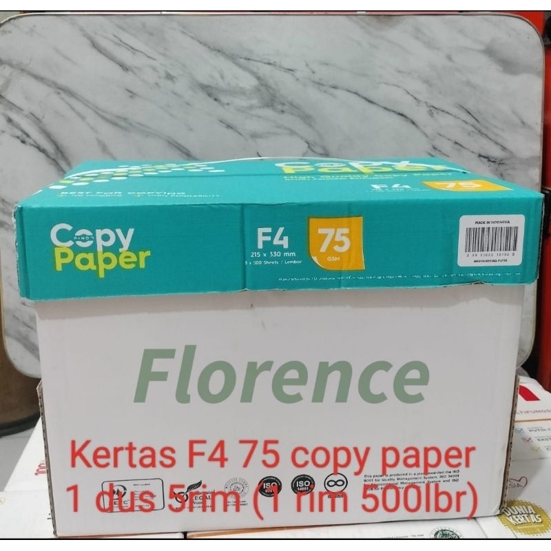 Jual Kertas F4 75 Copy Paper 1 Box 5 Rim 2 500lbr Shopee Indonesia