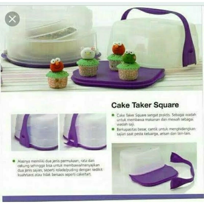 Jual Cake Take Square Tupperware (1pc) | Shopee Indonesia