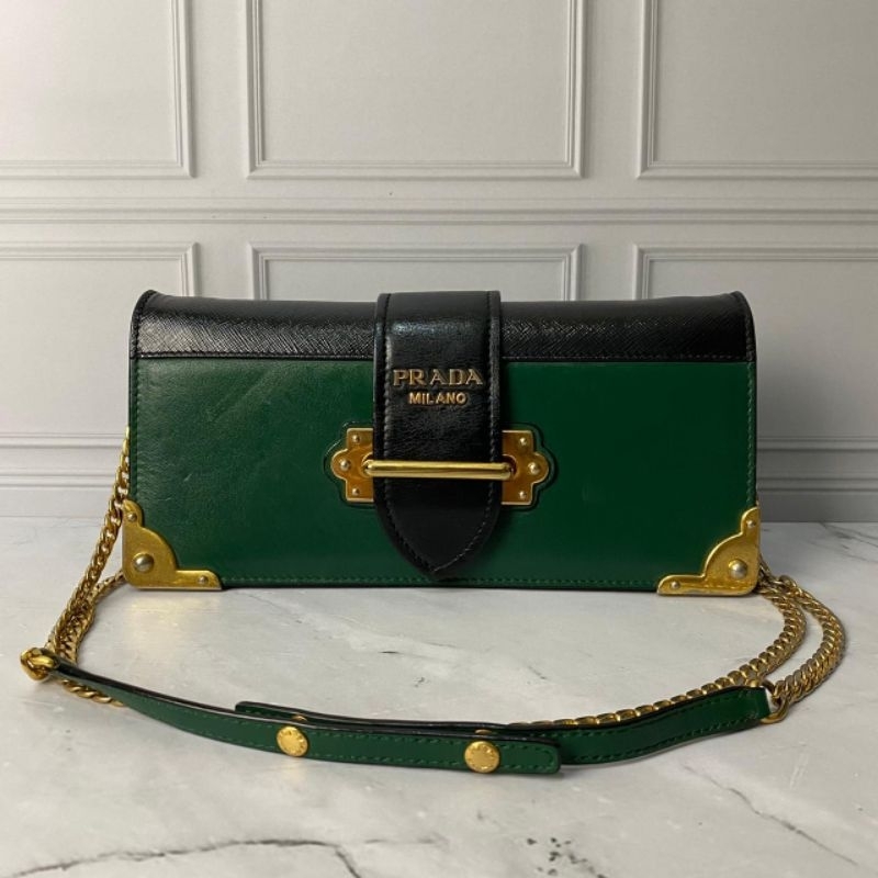 Jual Prada Rare Edition Emerald green Cahier Preloved Bag Shopee