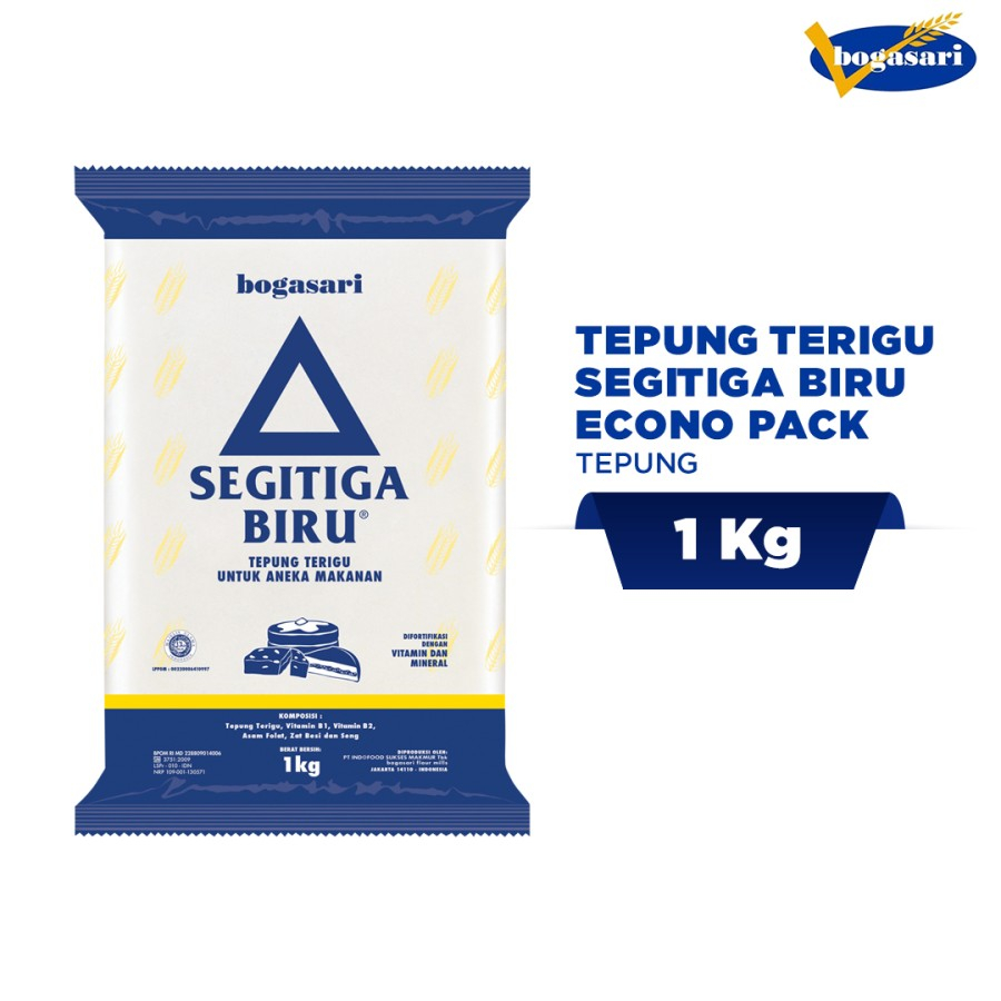 Jual Tepung Terigu Segitiga Biru Ekonomis Transparan 1kg & 500gr ...