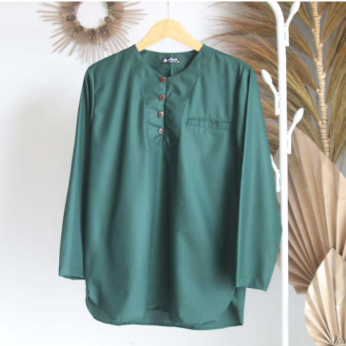 Baju koko dewasa lengan panjang M L XL XXL katun toyobo kurta pakistan jumbo polos modern by arizkicollection