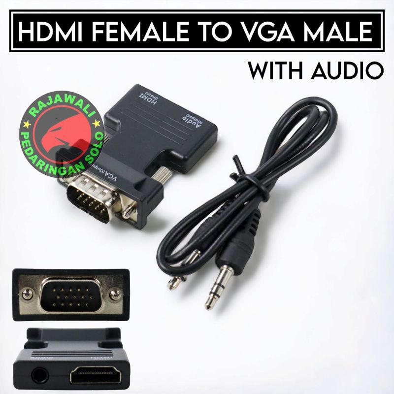 Jual HDMI FEMALE TO VGA MALE KONVERTER HDMI MONITOR STB Shopee Indonesia
