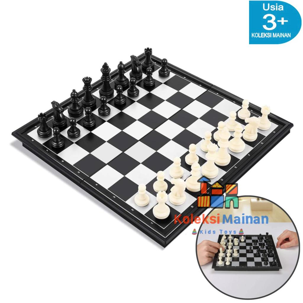 Jual Magnetic chess mini set mainan anak board game papan catur lipat ...