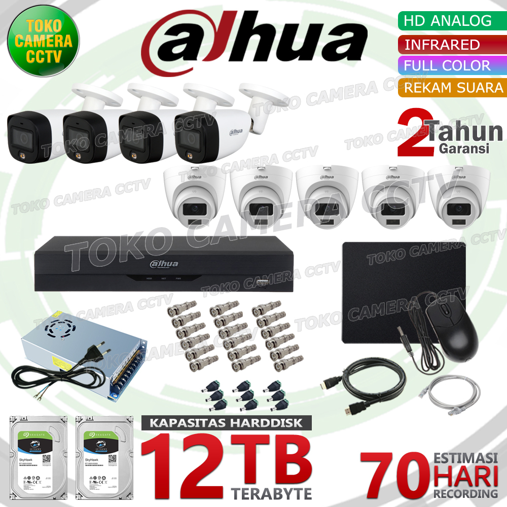 Jual PAKET CCTV DAHUA 2MP DUAL LIGHT AUDIO FULL COLOR 16 CHANNEL
