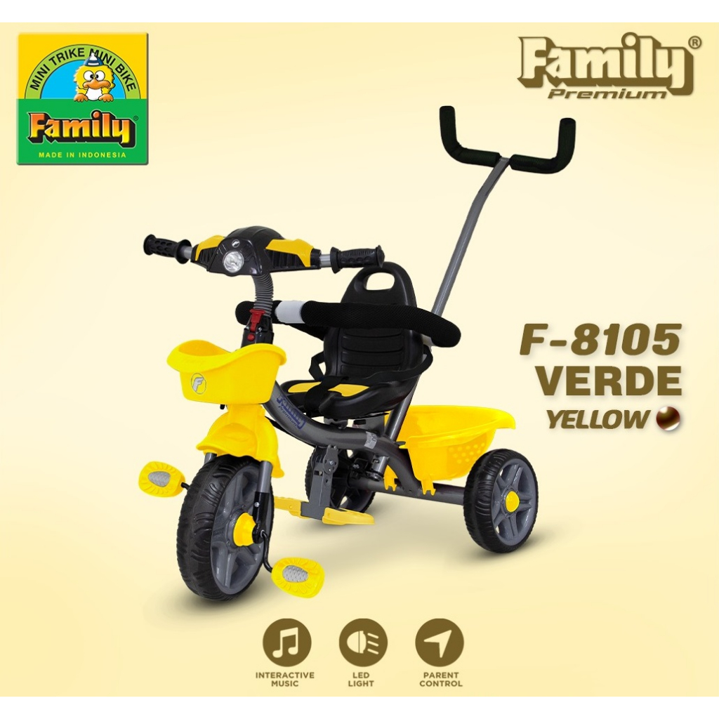 Jual SEPEDA ANAK RODA 3 / TRICYCLE FAMILY 8105 VERDE | Shopee Indonesia