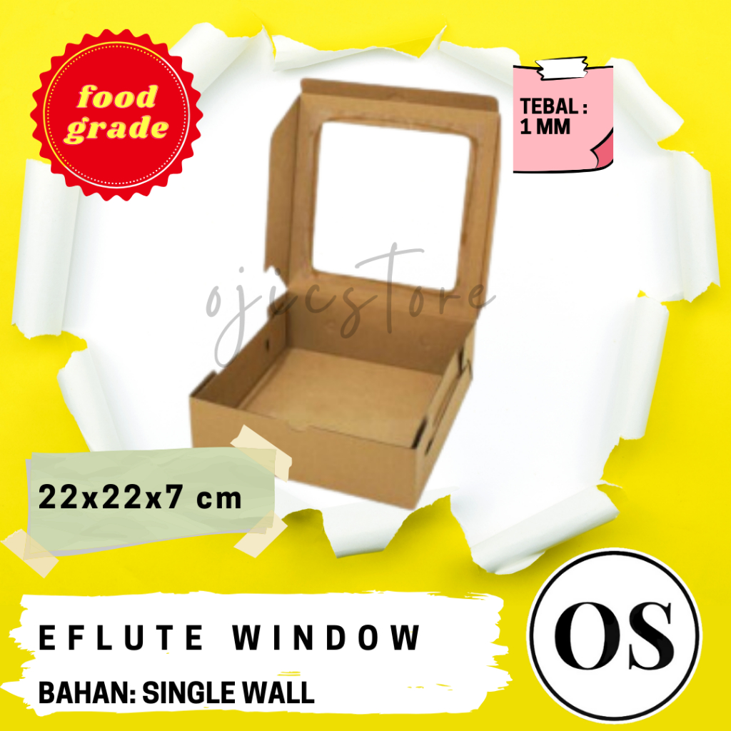 Jual Dus Eflute Window 22x22x7 CM Untuk Packaging Aksesoris, Baju ...