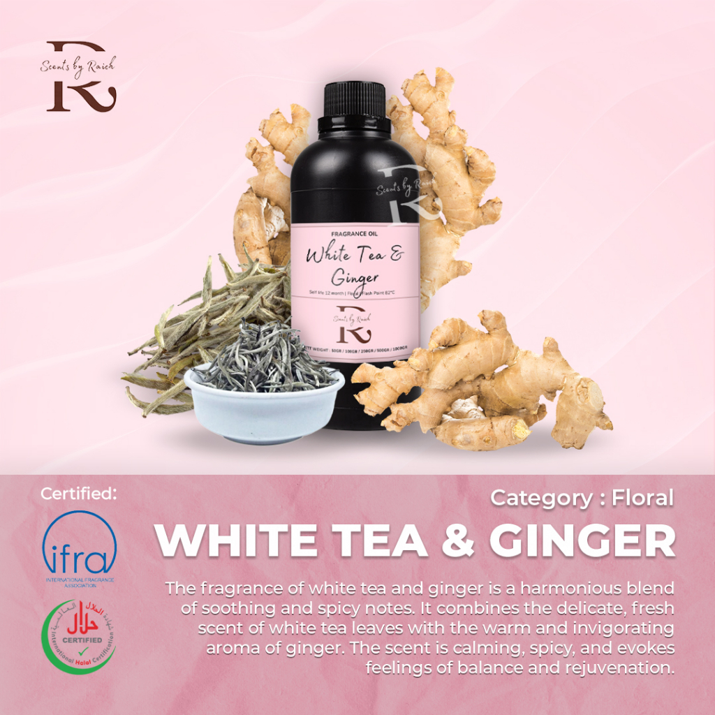 Jual PREMIUM 50gr White Tea Ginger Fragrance Oil Minyak Aroma Parfume