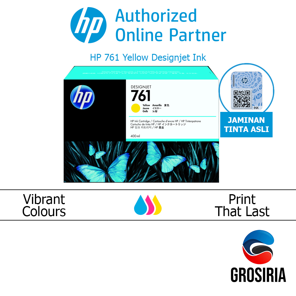 HP Toner 761 Yellow Cartridge Original