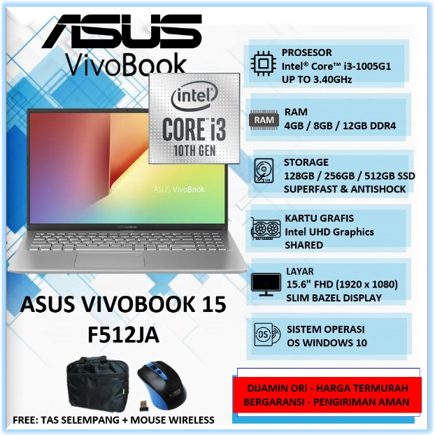 Inch Asus Vivobook I3 10th Gen 8gb Ram Jual Laptop Sekolah Kuliah