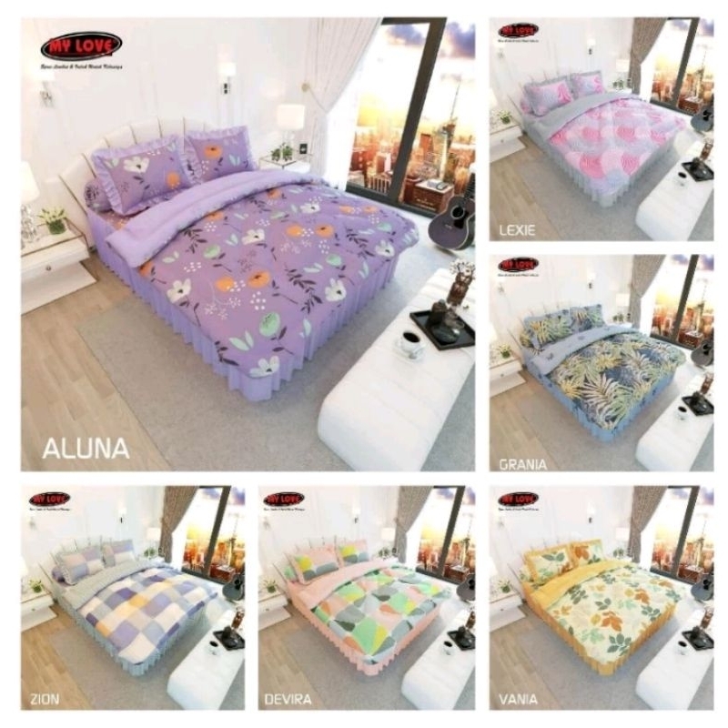 Jual Bedcover Set All New My Love Rumbai Ukuran 180x200 T30 - Kasur No ...