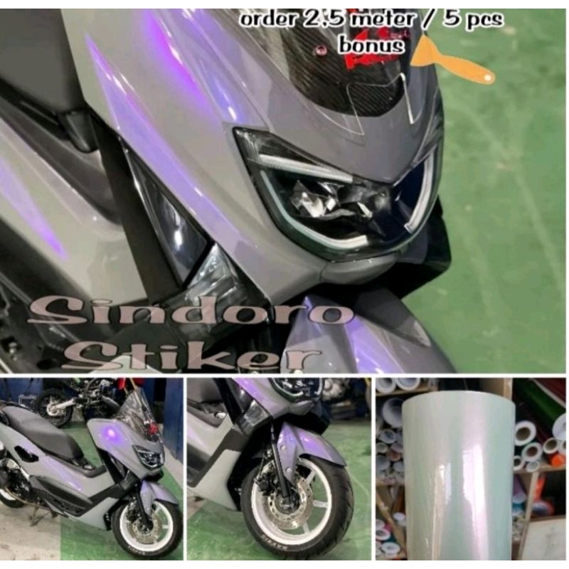 Jual Sticker Skotlet Motor Warna Putih Lembayung Mutiara Sekotlet Putih